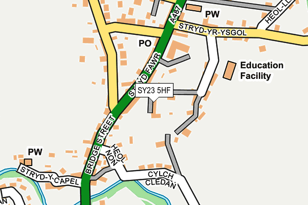 SY23 5HF map - OS OpenMap – Local (Ordnance Survey) SY23 5HF map - OS OpenMap – Local (Ordnance Survey)