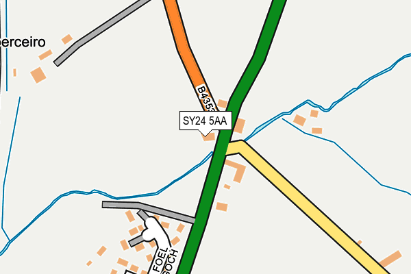 SY24 5AA map - OS OpenMap – Local (Ordnance Survey) SY24 5AA map - OS OpenMap – Local (Ordnance Survey)