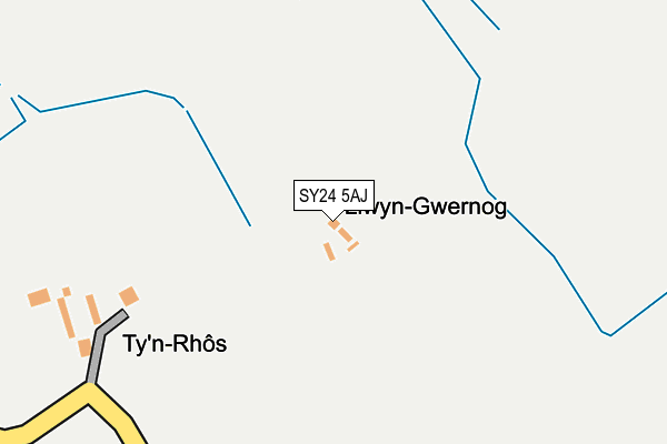 SY24 5AJ map - OS OpenMap – Local (Ordnance Survey) SY24 5AJ map - OS OpenMap – Local (Ordnance Survey)