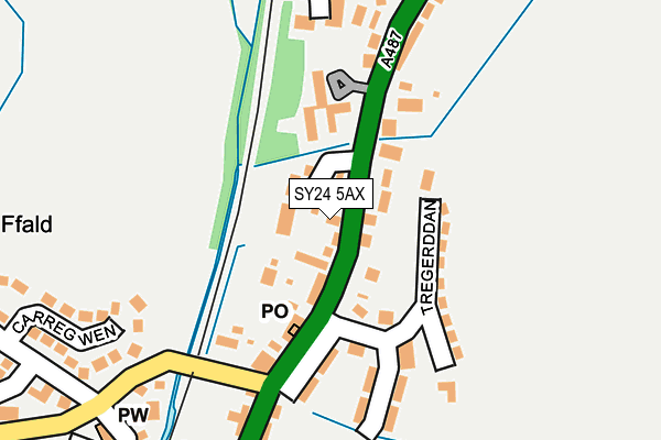 SY24 5AX map - OS OpenMap – Local (Ordnance Survey) SY24 5AX map - OS OpenMap – Local (Ordnance Survey)