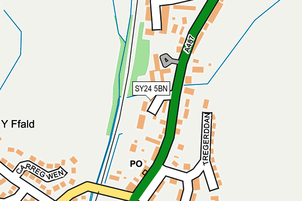 SY24 5BN map - OS OpenMap – Local (Ordnance Survey) SY24 5BN map - OS OpenMap – Local (Ordnance Survey)
