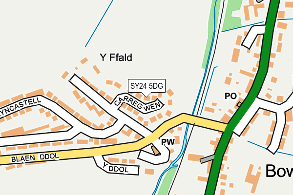 SY24 5DG map - OS OpenMap – Local (Ordnance Survey) SY24 5DG map - OS OpenMap – Local (Ordnance Survey)