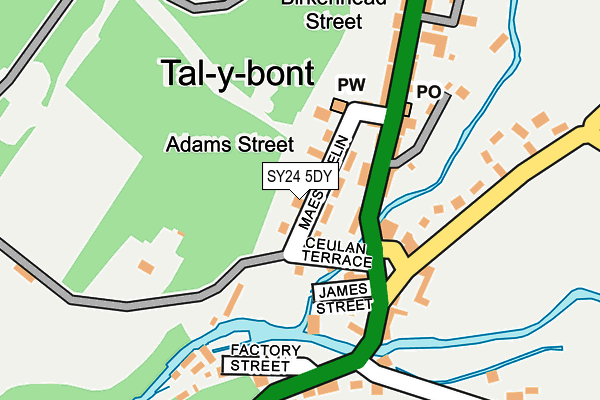 SY24 5DY map - OS OpenMap – Local (Ordnance Survey) SY24 5DY map - OS OpenMap – Local (Ordnance Survey)