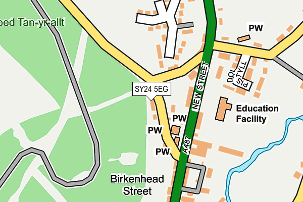 SY24 5EG map - OS OpenMap – Local (Ordnance Survey) SY24 5EG map - OS OpenMap – Local (Ordnance Survey)