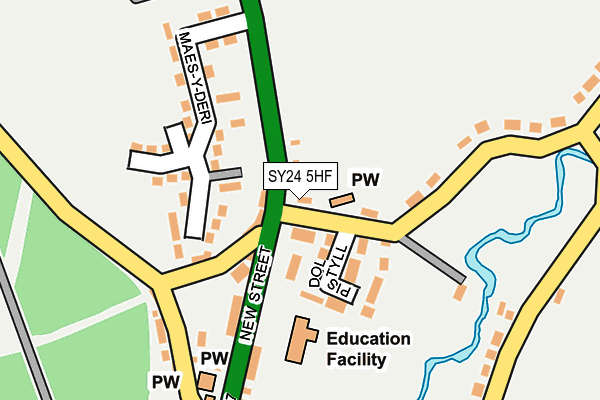 SY24 5HF map - OS OpenMap – Local (Ordnance Survey) SY24 5HF map - OS OpenMap – Local (Ordnance Survey)
