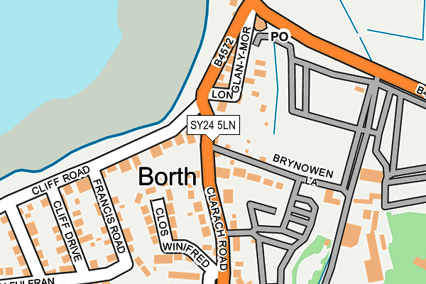 SY24 5LN map - OS OpenMap – Local (Ordnance Survey) SY24 5LN map - OS OpenMap – Local (Ordnance Survey)
