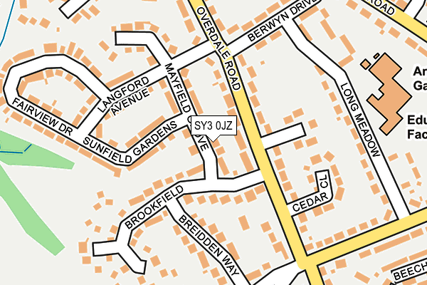 SY3 0JZ map - OS OpenMap – Local (Ordnance Survey) SY3 0JZ map - OS OpenMap – Local (Ordnance Survey)