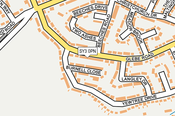 SY3 0PN map - OS OpenMap – Local (Ordnance Survey) SY3 0PN map - OS OpenMap – Local (Ordnance Survey)