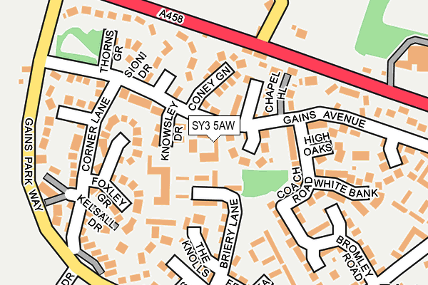 SY3 5AW map - OS OpenMap – Local (Ordnance Survey) SY3 5AW map - OS OpenMap – Local (Ordnance Survey)