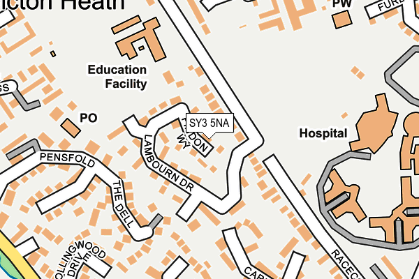 SY3 5NA map - OS OpenMap – Local (Ordnance Survey) SY3 5NA map - OS OpenMap – Local (Ordnance Survey)
