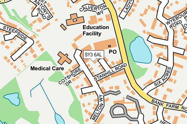SY3 6AL map - OS OpenMap – Local (Ordnance Survey) SY3 6AL map - OS OpenMap – Local (Ordnance Survey)
