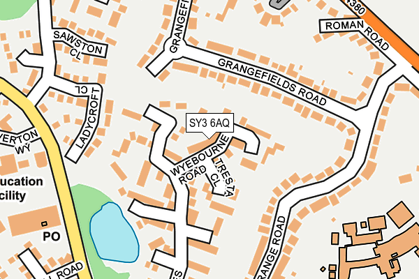 SY3 6AQ map - OS OpenMap – Local (Ordnance Survey) SY3 6AQ map - OS OpenMap – Local (Ordnance Survey)