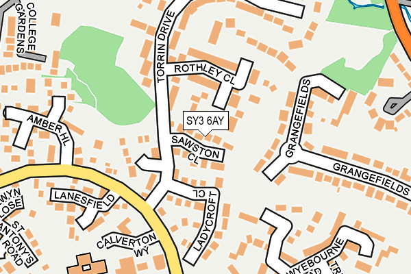 SY3 6AY map - OS OpenMap – Local (Ordnance Survey) SY3 6AY map - OS OpenMap – Local (Ordnance Survey)