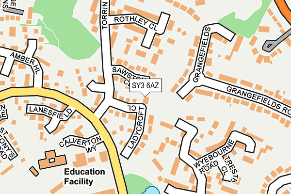 SY3 6AZ map - OS OpenMap – Local (Ordnance Survey) SY3 6AZ map - OS OpenMap – Local (Ordnance Survey)