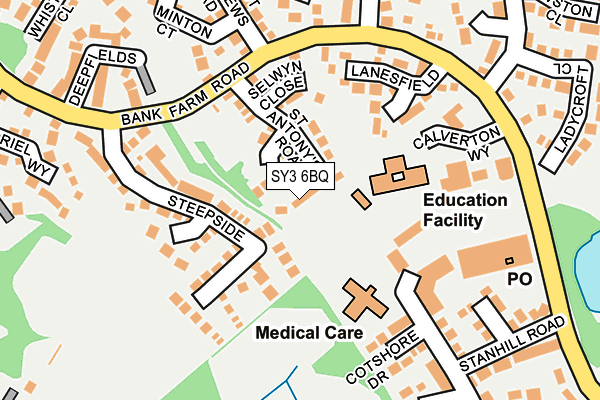 SY3 6BQ map - OS OpenMap – Local (Ordnance Survey) SY3 6BQ map - OS OpenMap – Local (Ordnance Survey)
