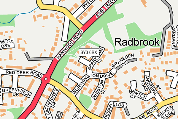 SY3 6BX map - OS OpenMap – Local (Ordnance Survey) SY3 6BX map - OS OpenMap – Local (Ordnance Survey)