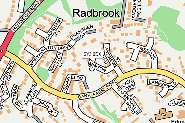 SY3 6DX map - OS OpenMap – Local (Ordnance Survey) SY3 6DX map - OS OpenMap – Local (Ordnance Survey)