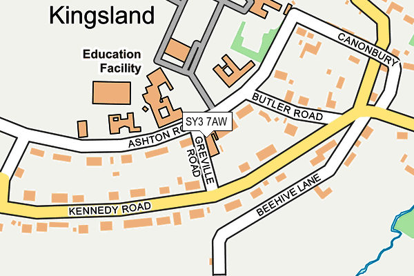 SY3 7AW map - OS OpenMap – Local (Ordnance Survey) SY3 7AW map - OS OpenMap – Local (Ordnance Survey)