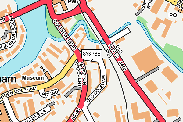 SY3 7BE map - OS OpenMap – Local (Ordnance Survey) SY3 7BE map - OS OpenMap – Local (Ordnance Survey)