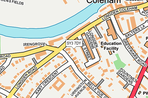 SY3 7DY map - OS OpenMap – Local (Ordnance Survey) SY3 7DY map - OS OpenMap – Local (Ordnance Survey)