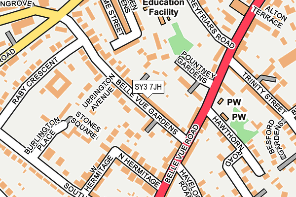 SY3 7JH map - OS OpenMap – Local (Ordnance Survey) SY3 7JH map - OS OpenMap – Local (Ordnance Survey)