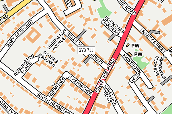 SY3 7JJ map - OS OpenMap – Local (Ordnance Survey) SY3 7JJ map - OS OpenMap – Local (Ordnance Survey)