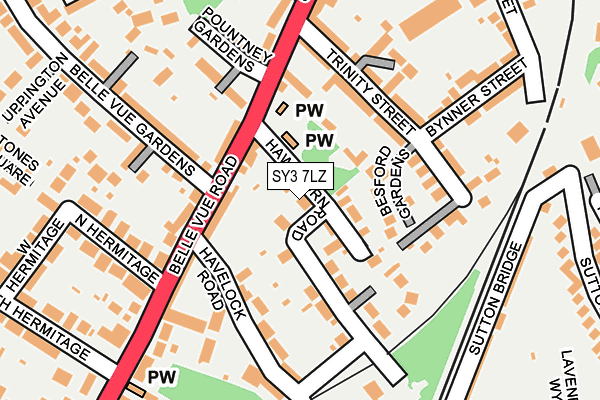 SY3 7LZ map - OS OpenMap – Local (Ordnance Survey) SY3 7LZ map - OS OpenMap – Local (Ordnance Survey)