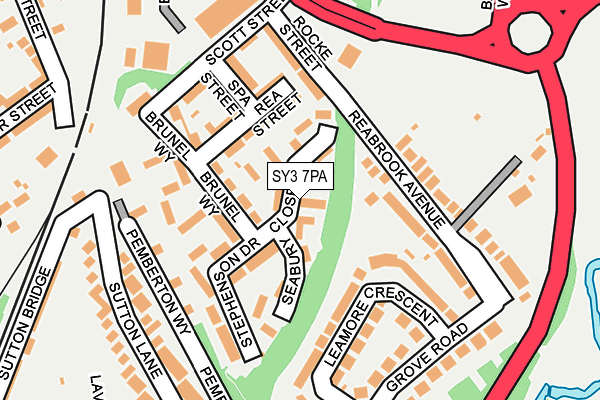 SY3 7PA map - OS OpenMap – Local (Ordnance Survey) SY3 7PA map - OS OpenMap – Local (Ordnance Survey)