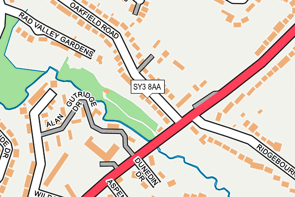 SY3 8AA map - OS OpenMap – Local (Ordnance Survey) SY3 8AA map - OS OpenMap – Local (Ordnance Survey)