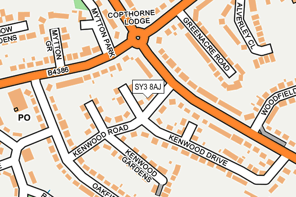 SY3 8AJ map - OS OpenMap – Local (Ordnance Survey) SY3 8AJ map - OS OpenMap – Local (Ordnance Survey)