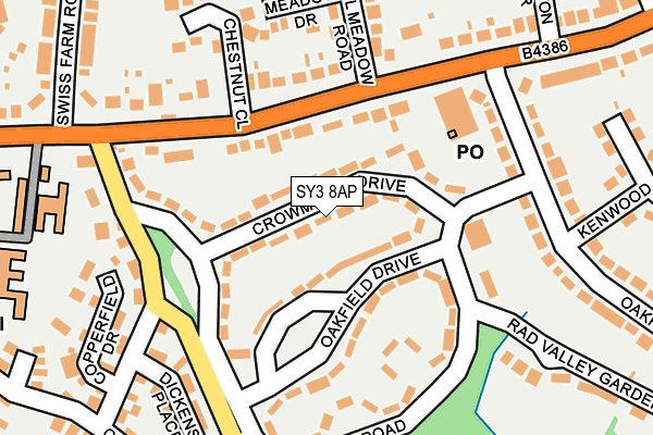 SY3 8AP map - OS OpenMap – Local (Ordnance Survey) SY3 8AP map - OS OpenMap – Local (Ordnance Survey)