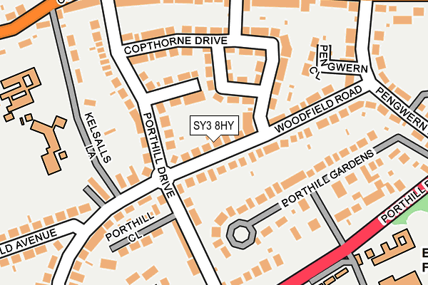 SY3 8HY map - OS OpenMap – Local (Ordnance Survey) SY3 8HY map - OS OpenMap – Local (Ordnance Survey)