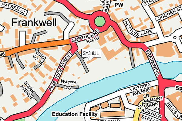 SY3 8JL map - OS OpenMap – Local (Ordnance Survey) SY3 8JL map - OS OpenMap – Local (Ordnance Survey)