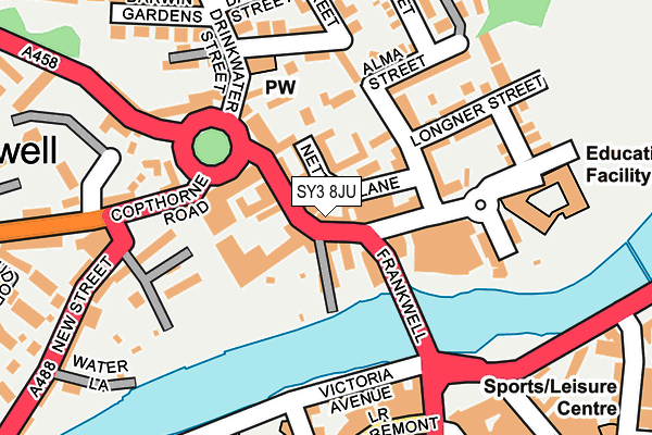 SY3 8JU map - OS OpenMap – Local (Ordnance Survey) SY3 8JU map - OS OpenMap – Local (Ordnance Survey)