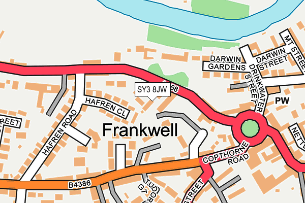 SY3 8JW map - OS OpenMap – Local (Ordnance Survey) SY3 8JW map - OS OpenMap – Local (Ordnance Survey)