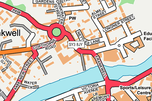 SY3 8JY map - OS OpenMap – Local (Ordnance Survey) SY3 8JY map - OS OpenMap – Local (Ordnance Survey)
