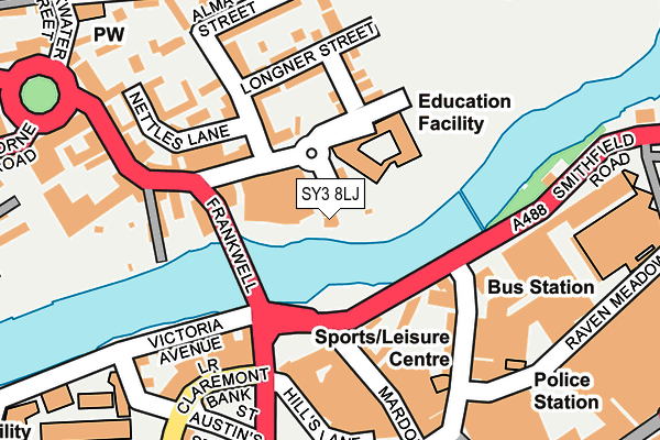 SY3 8LJ map - OS OpenMap – Local (Ordnance Survey) SY3 8LJ map - OS OpenMap – Local (Ordnance Survey)