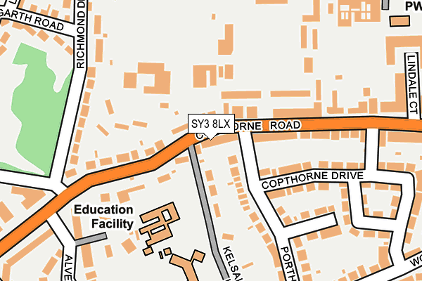 SY3 8LX map - OS OpenMap – Local (Ordnance Survey) SY3 8LX map - OS OpenMap – Local (Ordnance Survey)