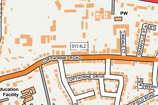 SY3 8LZ map - OS OpenMap – Local (Ordnance Survey) SY3 8LZ map - OS OpenMap – Local (Ordnance Survey)