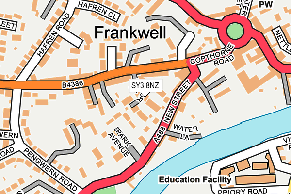 SY3 8NZ map - OS OpenMap – Local (Ordnance Survey) SY3 8NZ map - OS OpenMap – Local (Ordnance Survey)