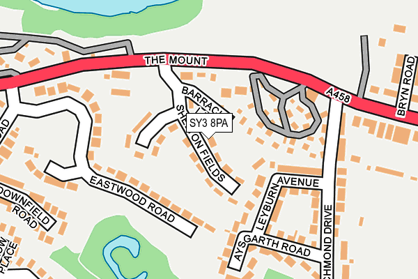SY3 8PA map - OS OpenMap – Local (Ordnance Survey) SY3 8PA map - OS OpenMap – Local (Ordnance Survey)