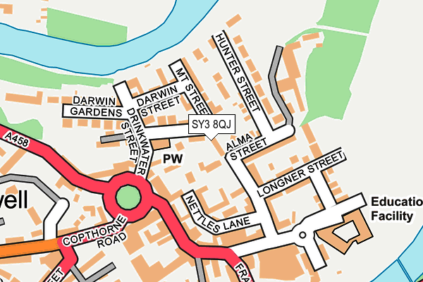 SY3 8QJ map - OS OpenMap – Local (Ordnance Survey) SY3 8QJ map - OS OpenMap – Local (Ordnance Survey)