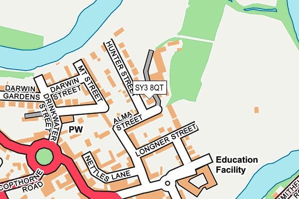 SY3 8QT map - OS OpenMap – Local (Ordnance Survey) SY3 8QT map - OS OpenMap – Local (Ordnance Survey)