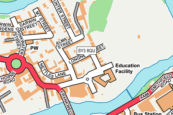 SY3 8QU map - OS OpenMap – Local (Ordnance Survey) SY3 8QU map - OS OpenMap – Local (Ordnance Survey)
