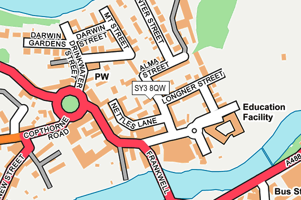 SY3 8QW map - OS OpenMap – Local (Ordnance Survey) SY3 8QW map - OS OpenMap – Local (Ordnance Survey)