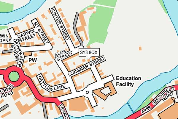 SY3 8QX map - OS OpenMap – Local (Ordnance Survey) SY3 8QX map - OS OpenMap – Local (Ordnance Survey)