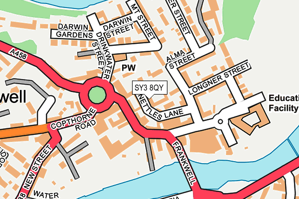 SY3 8QY map - OS OpenMap – Local (Ordnance Survey) SY3 8QY map - OS OpenMap – Local (Ordnance Survey)