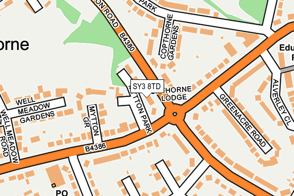 SY3 8TD map - OS OpenMap – Local (Ordnance Survey) SY3 8TD map - OS OpenMap – Local (Ordnance Survey)