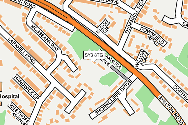 SY3 8TG map - OS OpenMap – Local (Ordnance Survey) SY3 8TG map - OS OpenMap – Local (Ordnance Survey)