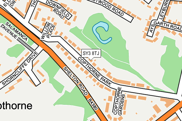 SY3 8TJ map - OS OpenMap – Local (Ordnance Survey) SY3 8TJ map - OS OpenMap – Local (Ordnance Survey)